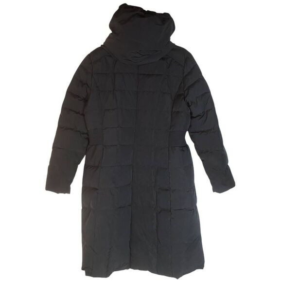 Cole Haan Signature Quilted Hooded Down Mid-Length Taffeta Puffer Coat Black XL - Picture 6 of 16